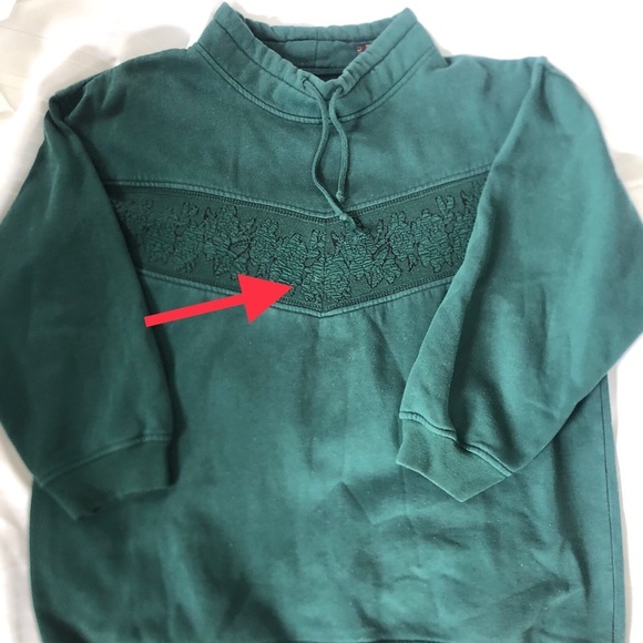 Vtg Weekend Edition Forest Green Sweat Shirt - Picture 16 of 16
